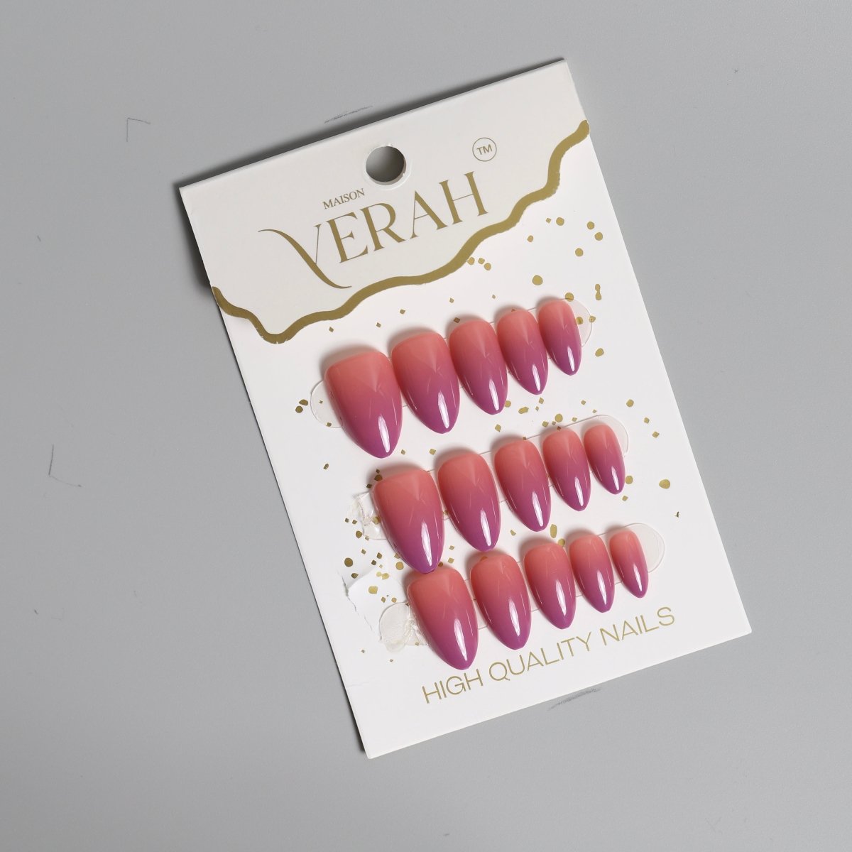 Purple Pink Ombre | Classic Press On Nails Wholesale | 15pcs Soft Gel Nails - Vihaan Wholesale Trading