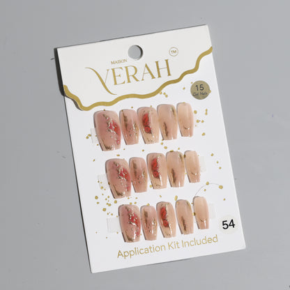 Beige Tunes | Luxury Press On Nails Wholesale | Handmade 3D Nail Art with application kit.