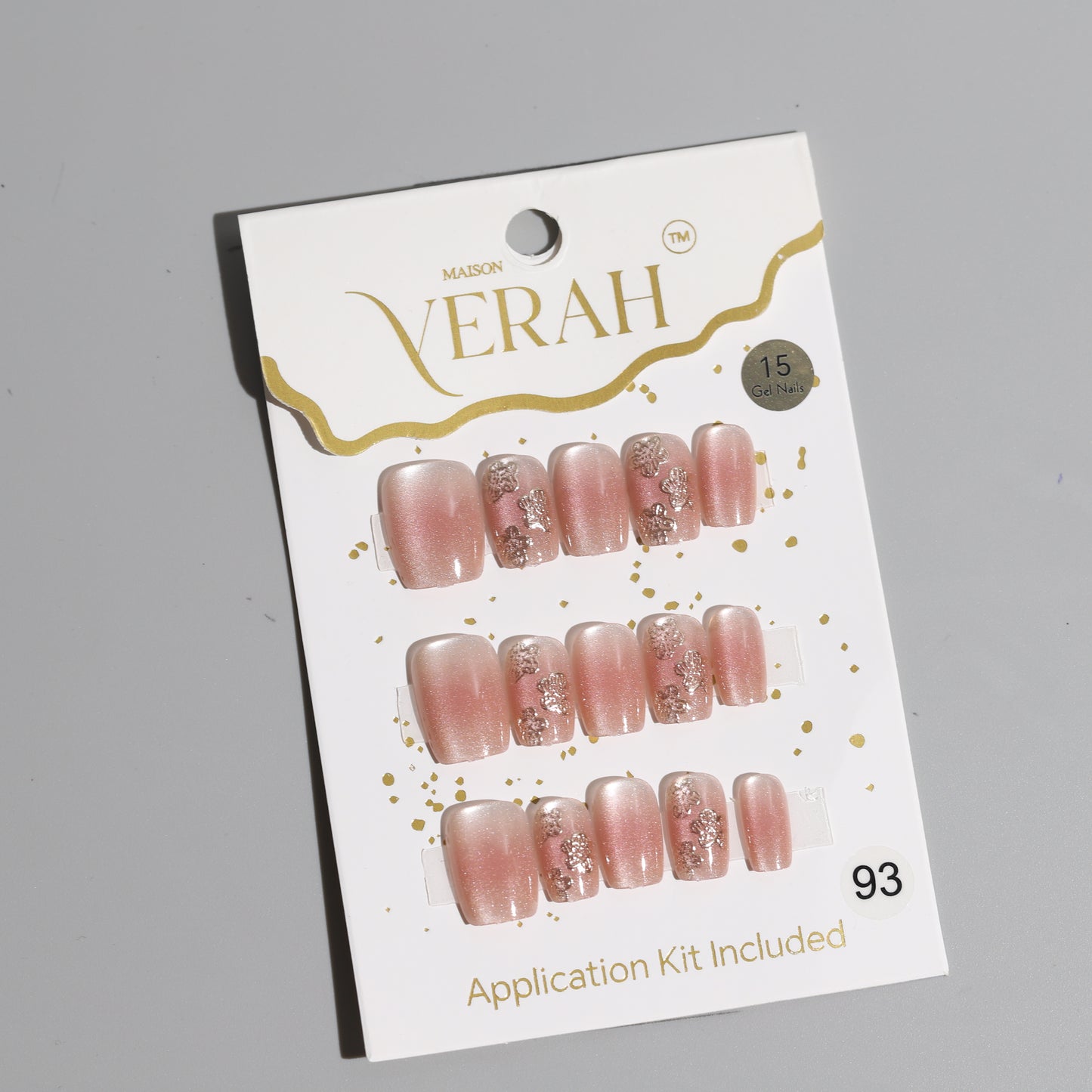 Pink Floral Blush | Luxury Press On Nails Wholesale | Handmade 3D Nail Art with application kit.