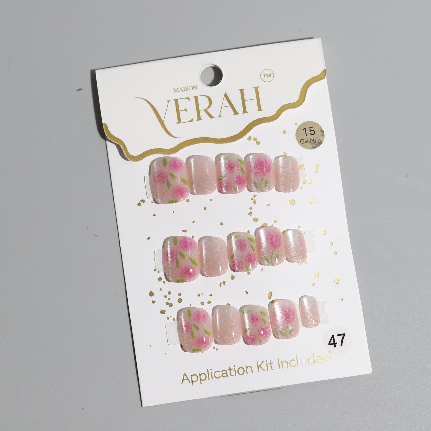 Rose Luxe | Luxury Press On Nails Wholesale | Handmade 3D Nail Art with application kit.