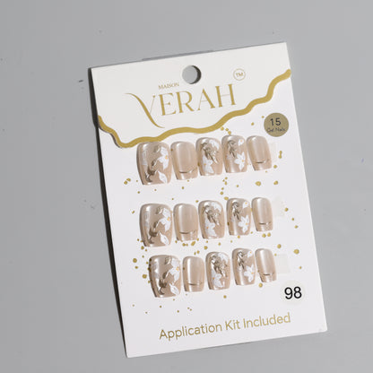 Gold Daisy | Luxury Press On Nails Wholesale | Handmade 3D Nail Art with application kit.