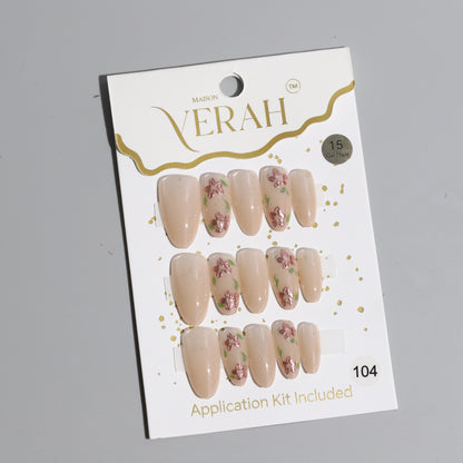 Rose Gold Chromes | Luxury Press On Nails Wholesale | Handmade 3D Nail Art with application kit.