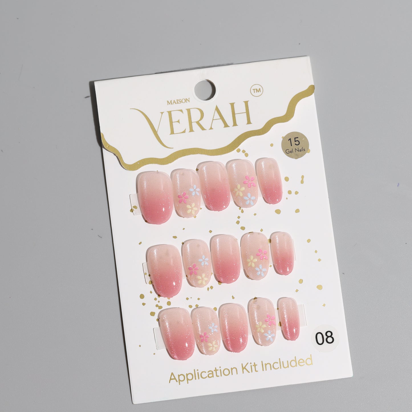 Gradient Pink Pastels | Luxury Press On Nails Wholesale | Handmade 3D Nail Art with application kit.