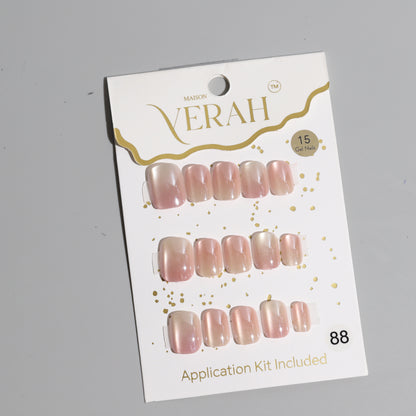 Frosty Pink Chrome | Luxury Press On Nails Wholesale | Handmade 3D Nail Art with application kit.