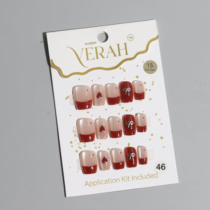 Love Red French | Luxury Press On Nails Wholesale | Handmade 3D Nail Art with application kit.