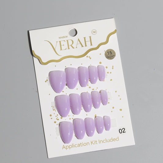 Almond Lilac Purple Galaxy | Galaxy Press On Nails Wholesale | Premium Cat Eye Nails with application kit. - Vihaan Wholesale Trading