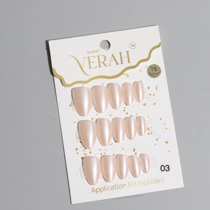Almond Soft Hues Galaxy | Galaxy Press On Nails Wholesale | Premium Cat Eye Nails with application kit. - Vihaan Wholesale Trading