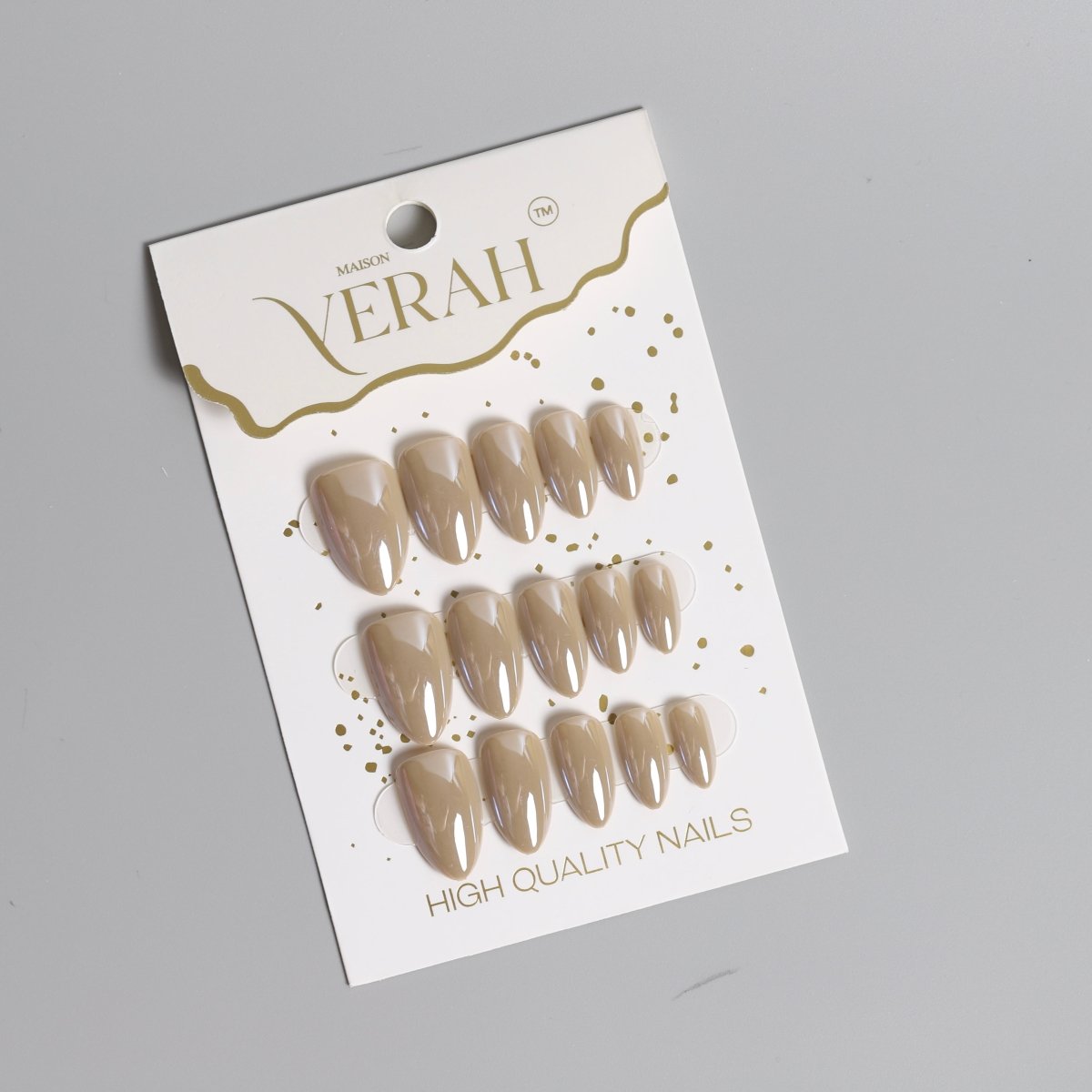 Beige Almond Galaxy | Galaxy Press On Nails Wholesale | Premium Cat Eye Nails - Vihaan Wholesale Trading