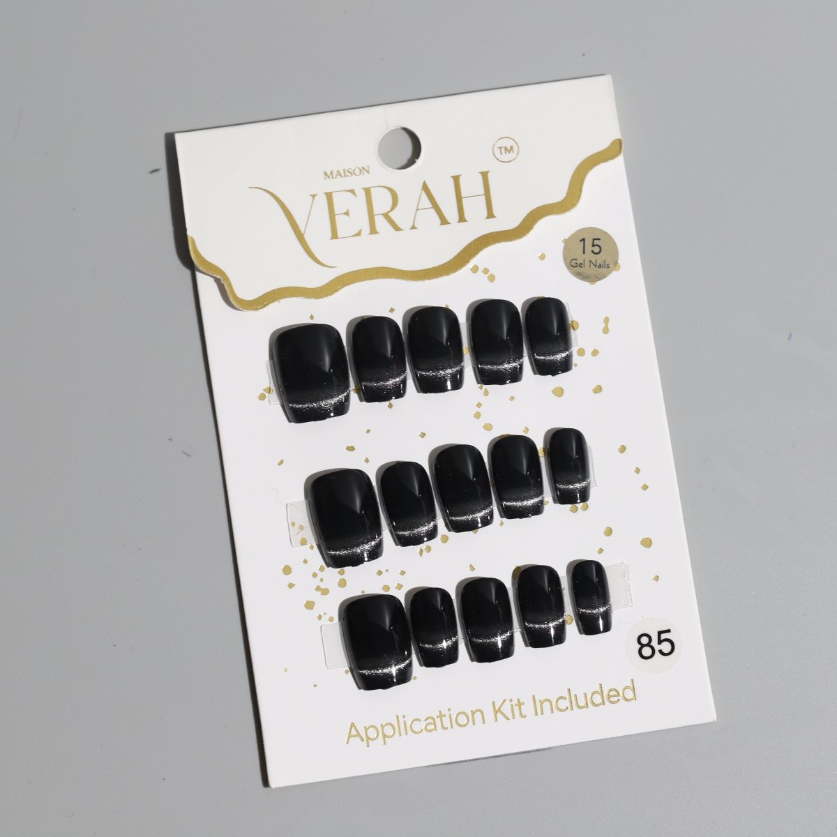 Black Silver Line Galaxy | Galaxy Press On Nails Wholesale | Premium Cat Eye Nails with application kit. - Vihaan Wholesale Trading