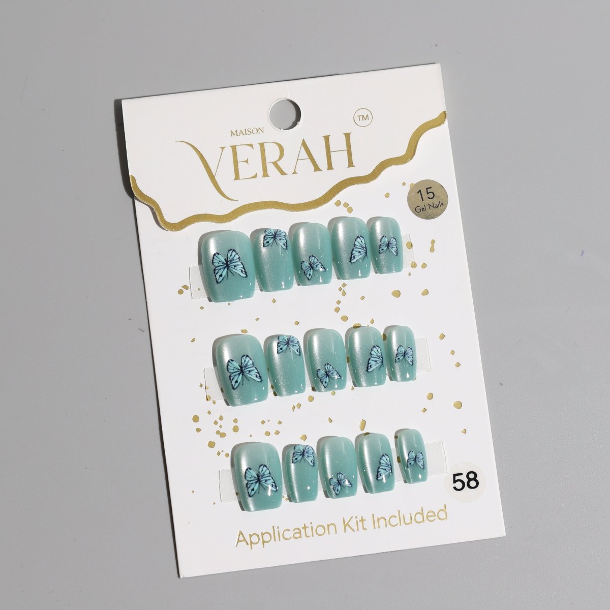 Blue 3D Butterfly | Luxury Press On Nails Wholesale | Handmade 3D Nail Art with application kit. - Vihaan Wholesale Trading