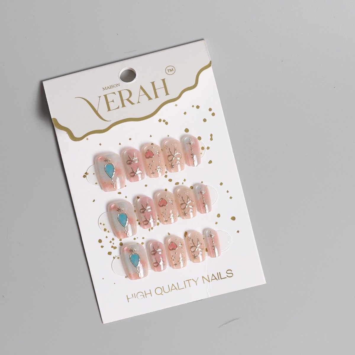 Blue Pink Aesthetics | Luxury Press On Nails Wholesale | Handmade 3D Nail Art - Vihaan Wholesale Trading