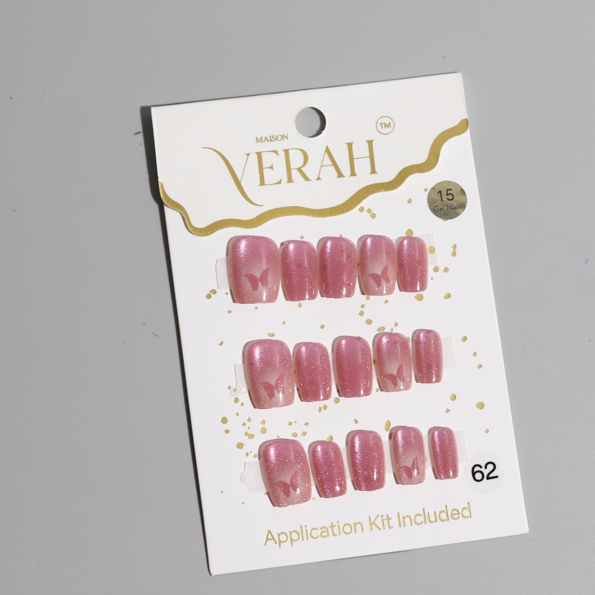 Blush Monarch Butterfly Galaxy | Galaxy Press On Nails Wholesale | Premium Cat Eye Nails with application kit. - Vihaan Wholesale Trading