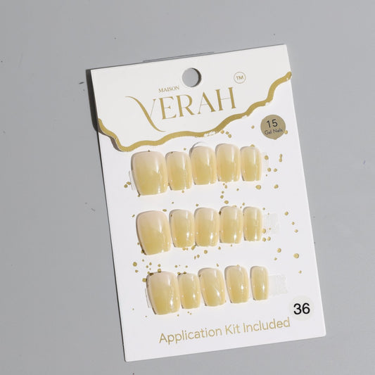 Buttery Yellow Galaxy | Galaxy Press On Nails Wholesale | Premium Cat Eye Nails with application kit. - Vihaan Wholesale Trading