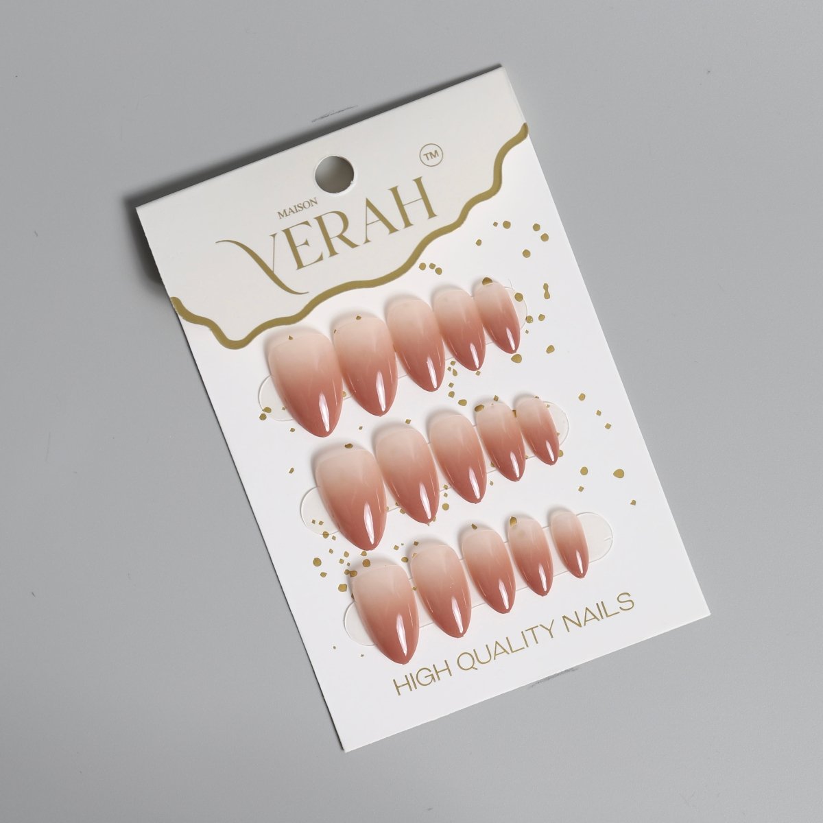 Chocolate Brown Ombre | Classic Press On Nails Wholesale | 15pcs Soft Gel Nails - Vihaan Wholesale Trading