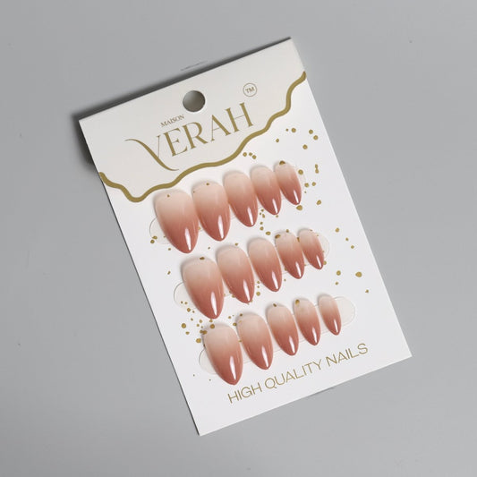 Chocolate Brown Ombre | Classic Press On Nails Wholesale | 15pcs Soft Gel Nails - Vihaan Wholesale Trading