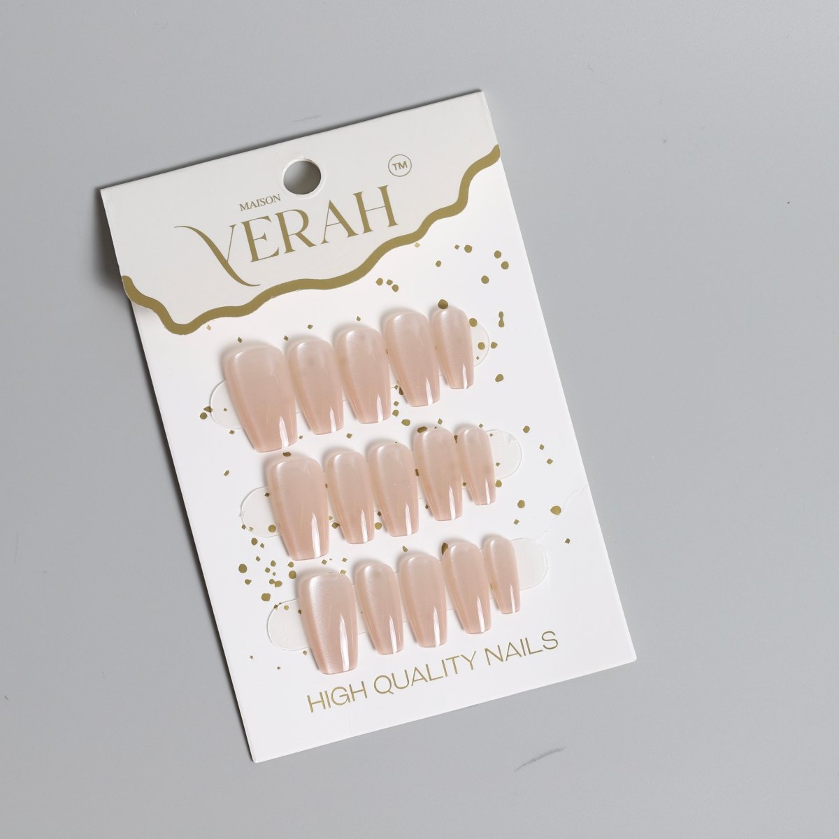 Coffin Nude Galaxy | Galaxy Press On Nails Wholesale | Premium Cat Eye Nails - Vihaan Wholesale Trading
