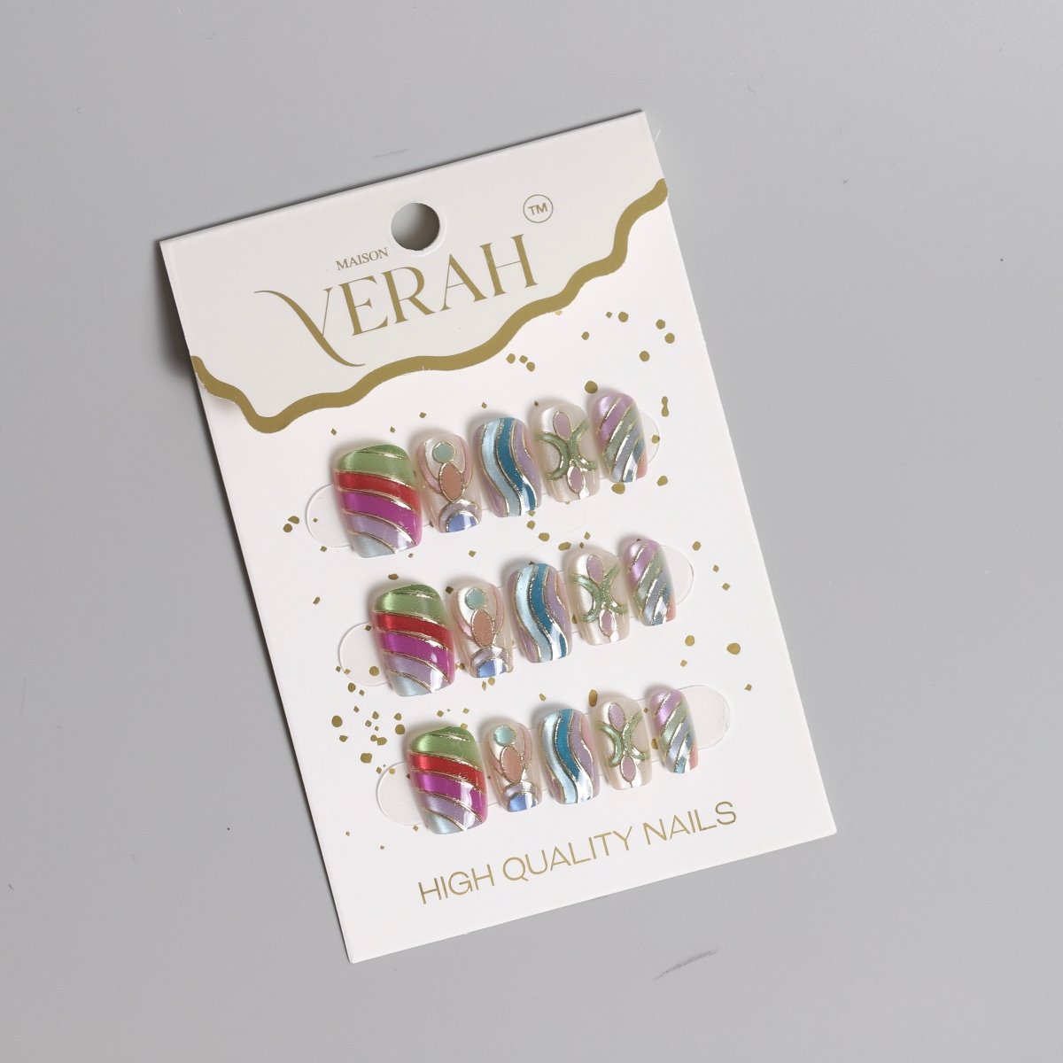 Colourful Aesthetics | Luxury Press On Nails Wholesale | Handmade 3D Nail Art - Vihaan Wholesale Trading