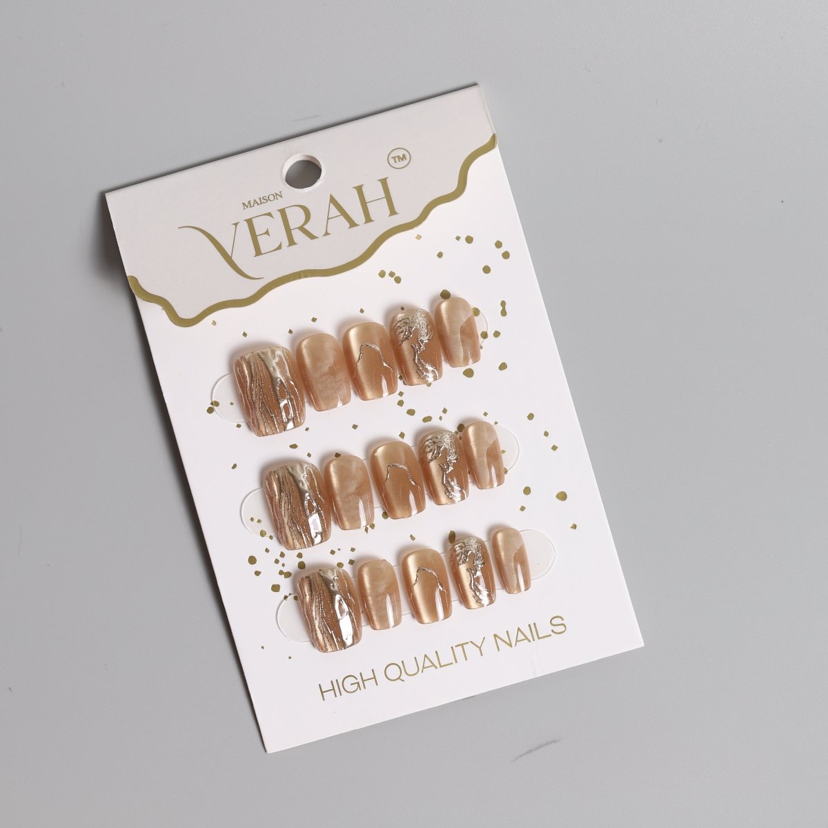 Copper Finish| Luxury Press On Nails Wholesale | Handmade 3D Nail Art - Vihaan Wholesale Trading