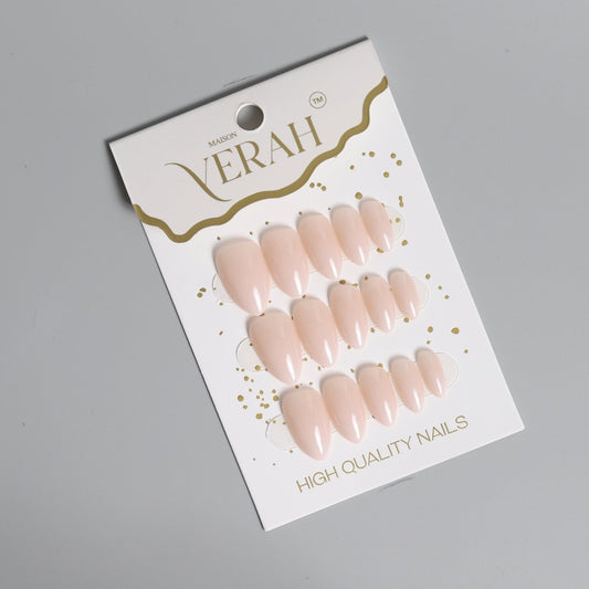 Cream Solid Ombre | Classic Press On Nails Wholesale | 15pcs Soft Gel Nails - Vihaan Wholesale Trading
