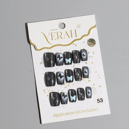 Dramatic Butterfly Galaxy | Galaxy Press On Nails Wholesale | Premium Cat Eye Nails with application kit. - Vihaan Wholesale Trading