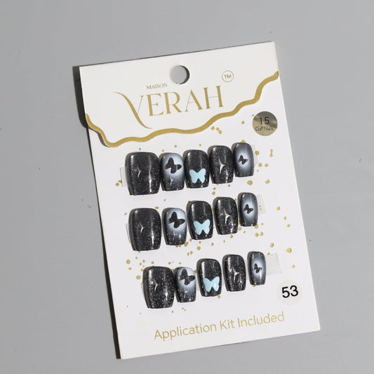 Dramatic Butterfly Galaxy | Galaxy Press On Nails Wholesale | Premium Cat Eye Nails with application kit. - Vihaan Wholesale Trading