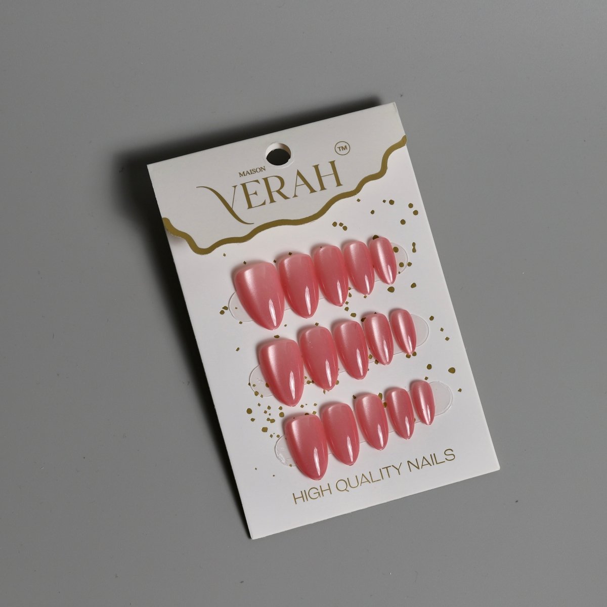 Fresh Pink | Galaxy Press On Nails Wholesale | Premium Cat Eye Nails - Vihaan Wholesale Trading