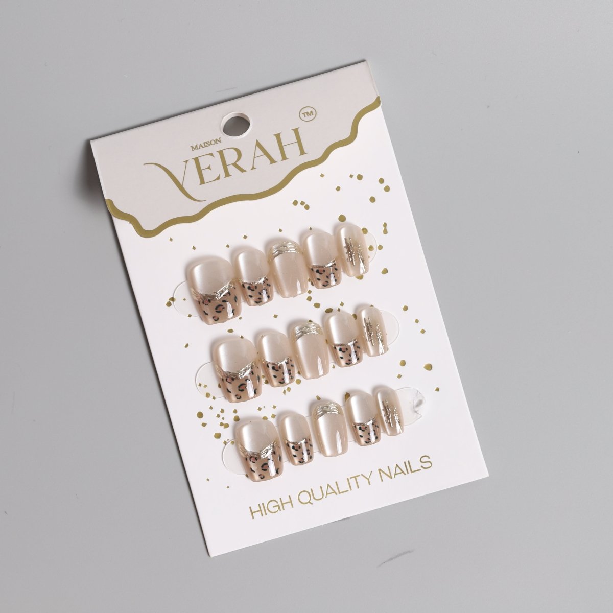 Glass Leopard Print| Luxury Press On Nails Wholesale | Handmade 3D Nail Art - Vihaan Wholesale Trading