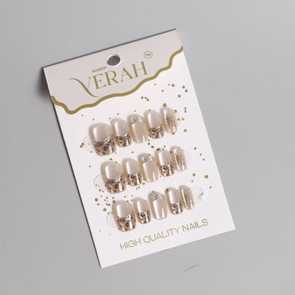 Glass Leopard Print| Luxury Press On Nails Wholesale | Handmade 3D Nail Art - Vihaan Wholesale Trading