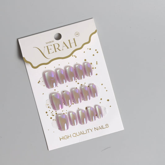 Glassy Purple Grey Ombre| Luxury Press On Nails Wholesale | Handmade 3D Nail Art - Vihaan Wholesale Trading