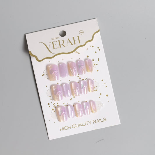 Glassy Purple Jellyfish Diaries | Luxury Press On Nails Wholesale | Handmade 3D Nail Art - Vihaan Wholesale Trading