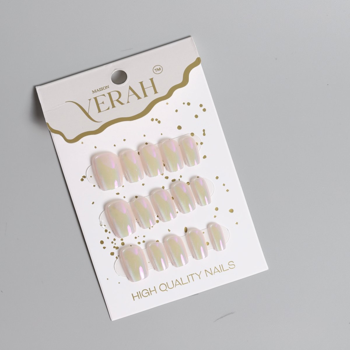 Glassy White Pink Ombre | Luxury Press On Nails Wholesale | Handmade 3D Nail Art - Vihaan Wholesale Trading