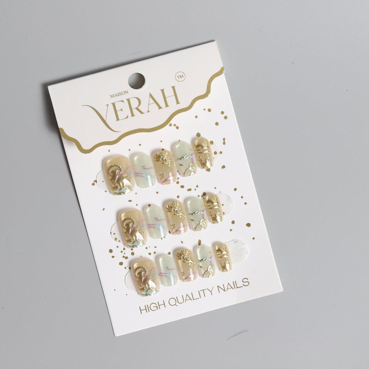 Gold Goddess | Luxury Press On Nails Wholesale | Handmade 3D Nail Art - Vihaan Wholesale Trading