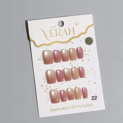 Gold Pink Ombre Galaxy | Galaxy Press On Nails Wholesale | Premium Cat Eye Nails with application kit. - Vihaan Wholesale Trading