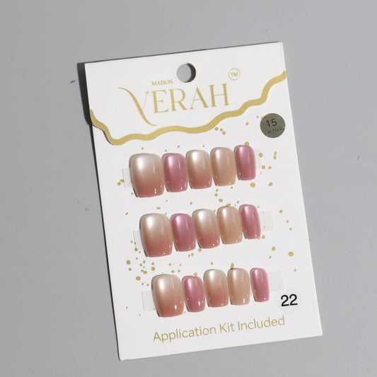 Gold Pink Ombre Galaxy | Galaxy Press On Nails Wholesale | Premium Cat Eye Nails with application kit. - Vihaan Wholesale Trading