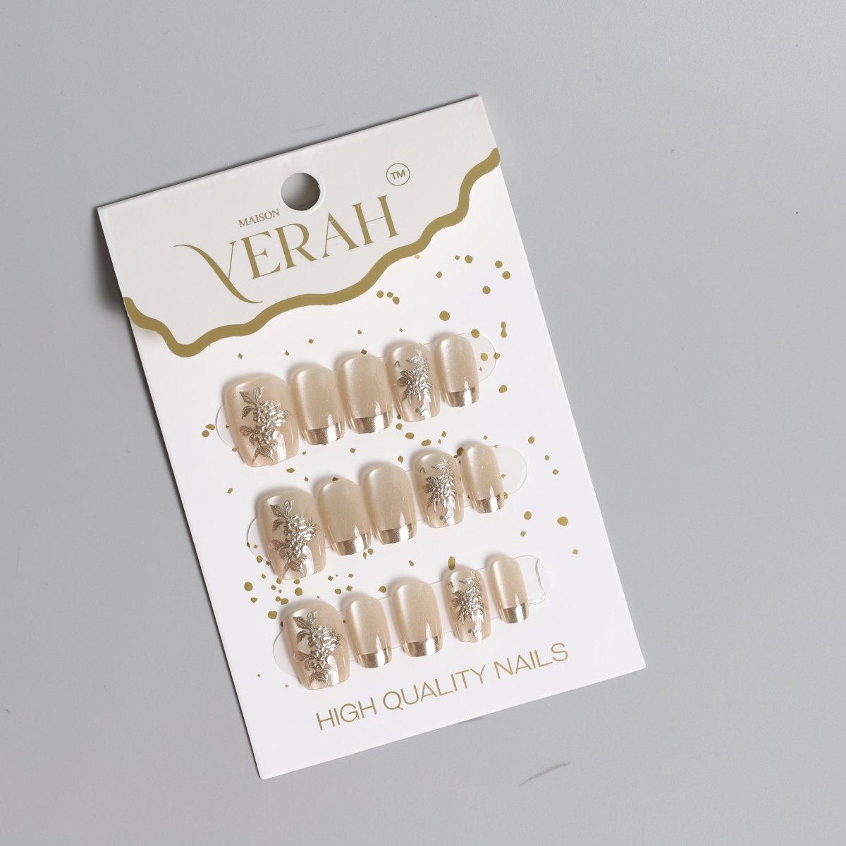 Golden Luxe | Luxury Press On Nails Wholesale | Handmade 3D Nail Art - Vihaan Wholesale Trading