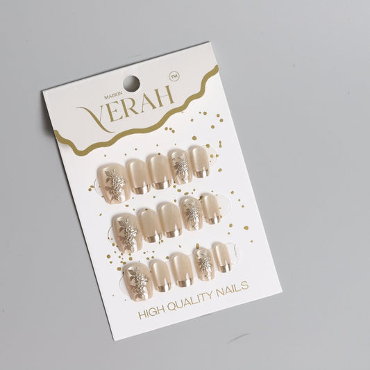 Golden Luxe | Luxury Press On Nails Wholesale | Handmade 3D Nail Art - Vihaan Wholesale Trading