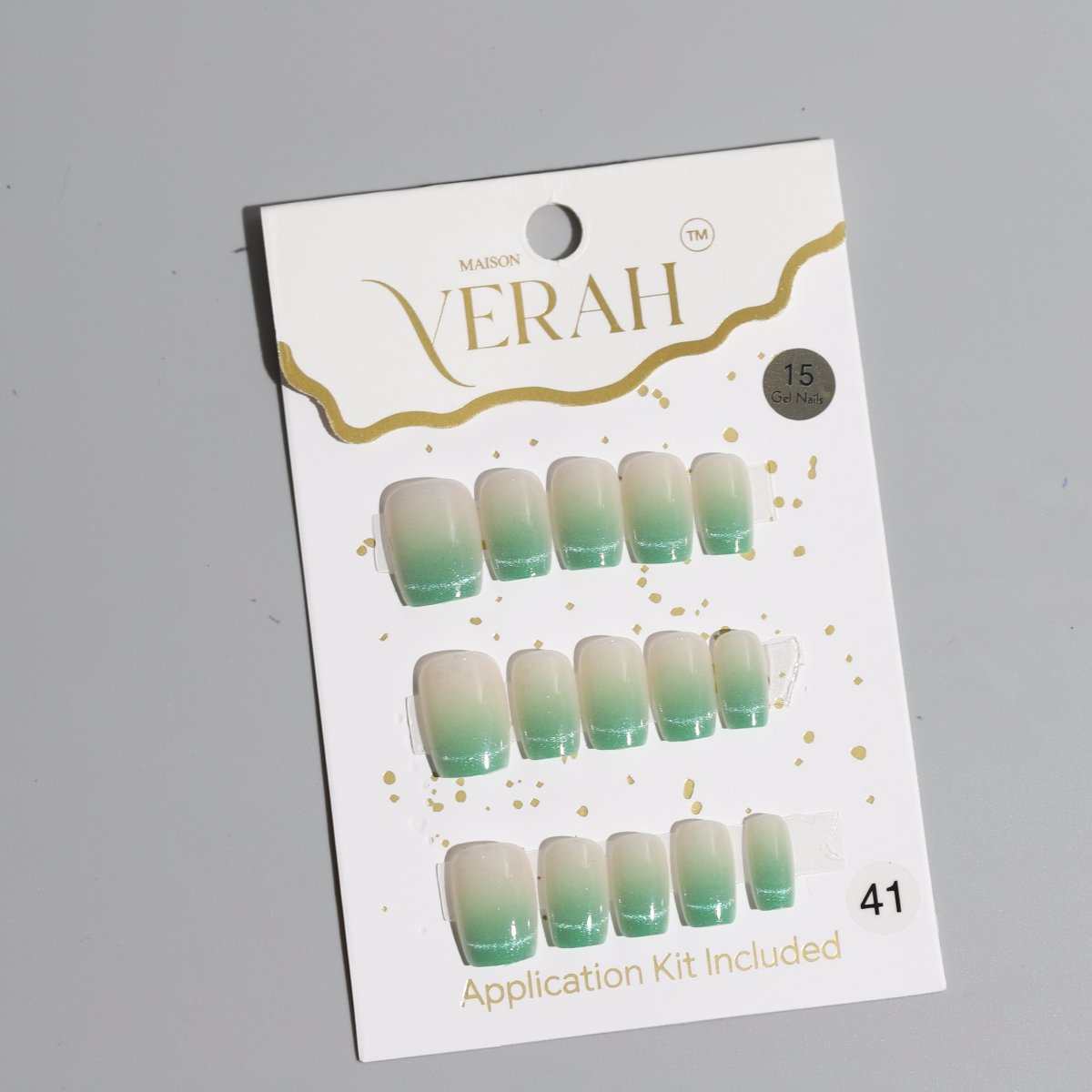 Grassy Greens Galaxy | Galaxy Press On Nails Wholesale | Premium Cat Eye Nails with application kit. - Vihaan Wholesale Trading