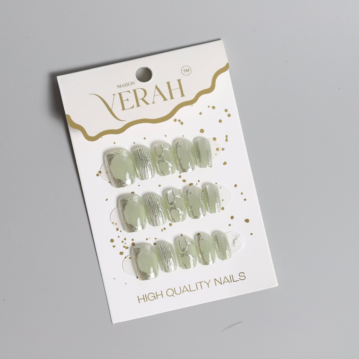 Green Chrome| Luxury Press On Nails Wholesale | Handmade 3D Nail Art - Vihaan Wholesale Trading