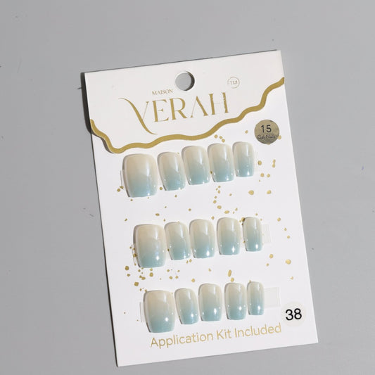 Icy Blue Ombre Galaxy | Galaxy Press On Nails Wholesale | Premium Cat Eye Nails with application kit. - Vihaan Wholesale Trading