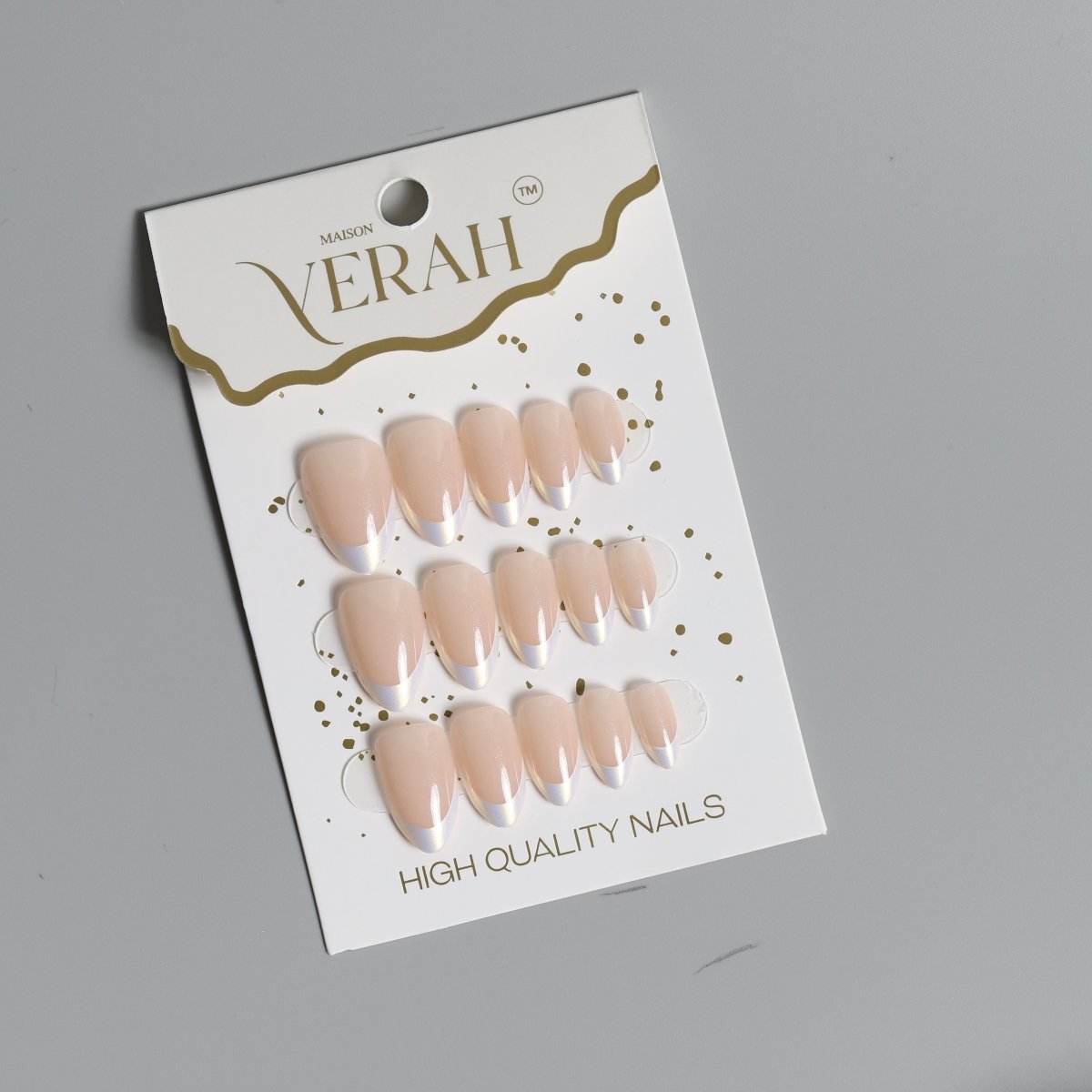 Magical French | Classic Press On Nails Wholesale | 15pcs Soft Gel Nails - Vihaan Wholesale Trading
