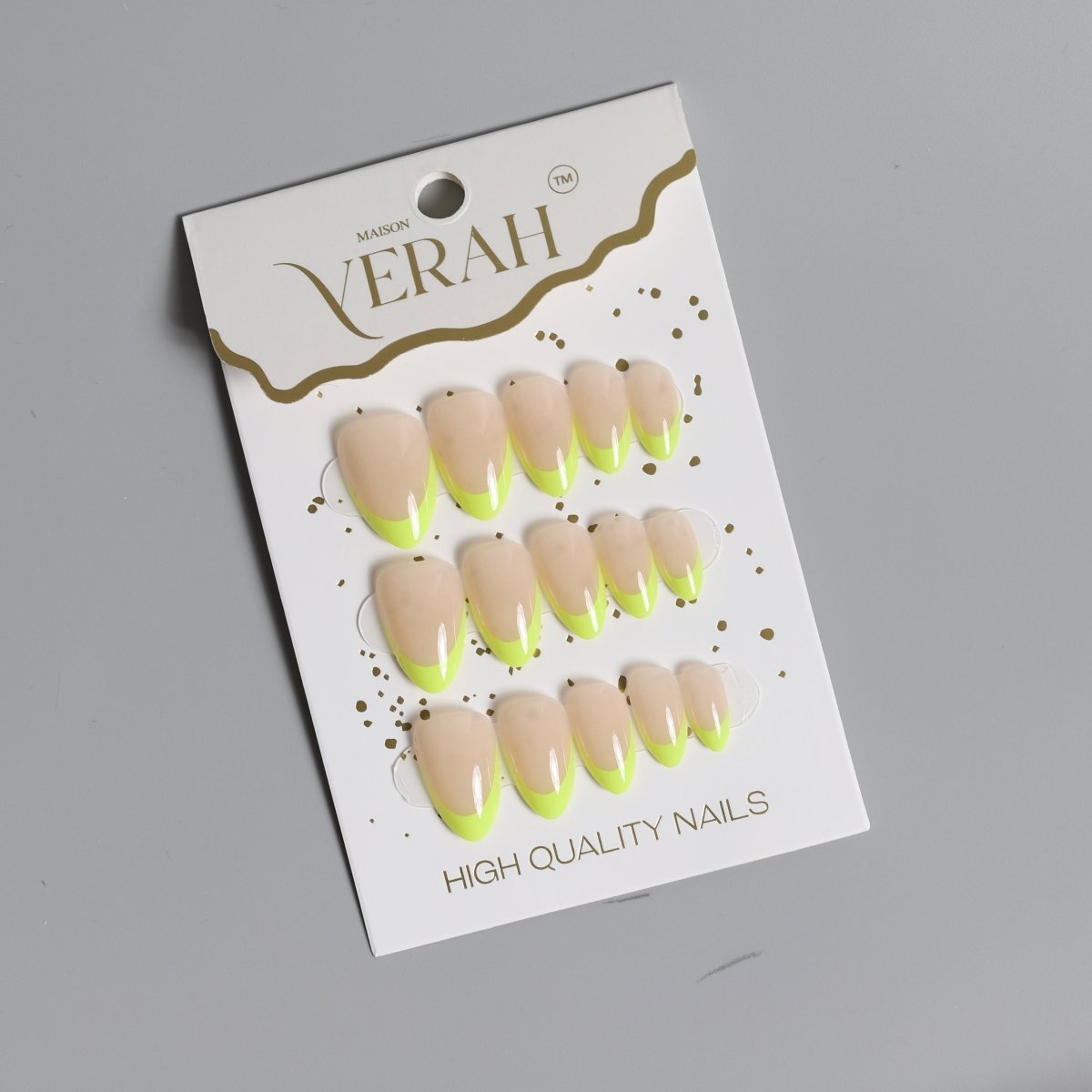 Neon French | Classic Press On Nails Wholesale | 15pcs Soft Gel Nails - Vihaan Wholesale Trading