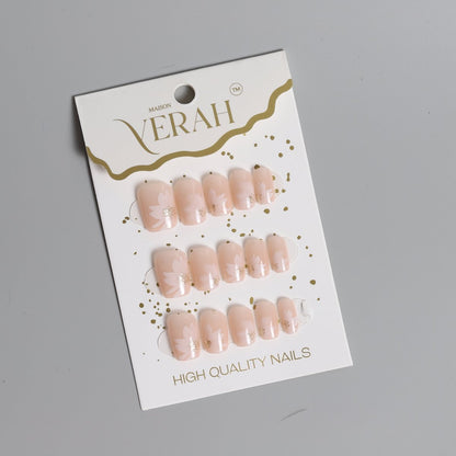Nude Blossom | Classic Press On Nails Wholesale | 15pcs Soft Gel Nails - Vihaan Wholesale Trading