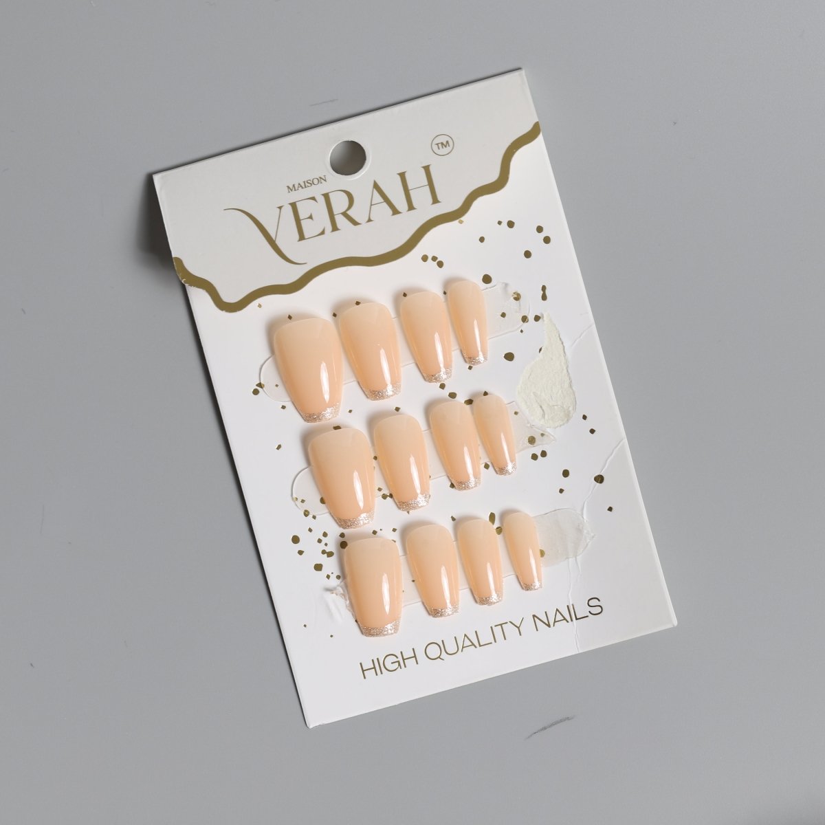 Nude Coffin | Classic Press On Nails Wholesale | 15pcs Soft Gel Nails - Vihaan Wholesale Trading