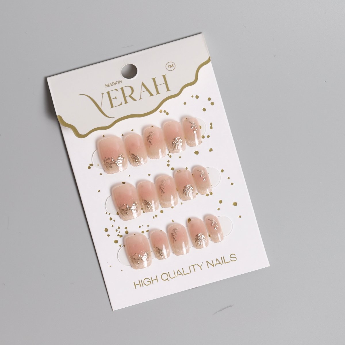 Nude Gold Chrome | Luxury Press On Nails Wholesale | Handmade 3D Nail Art - Vihaan Wholesale Trading