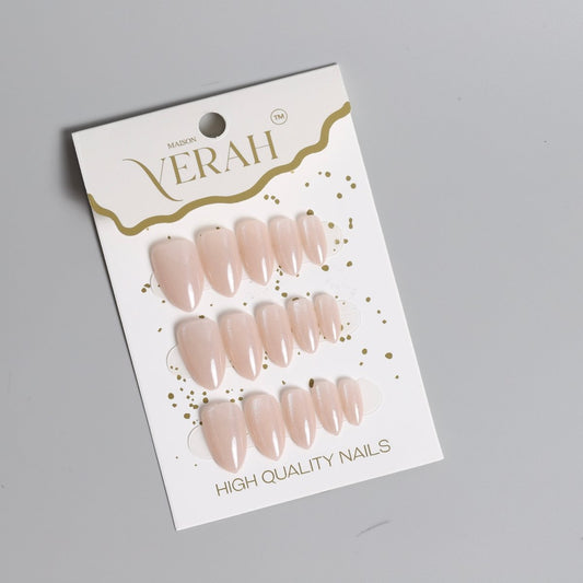 Nude Pink Clear Galaxy | Galaxy Press On Nails Wholesale | Premium Cat Eye Nails - Vihaan Wholesale Trading