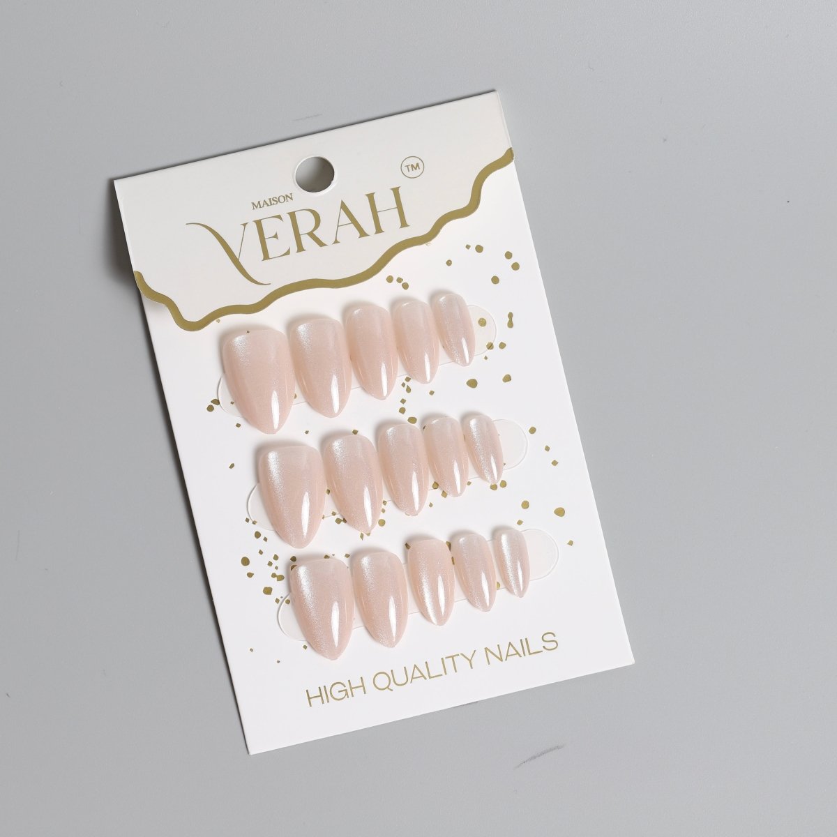 Nude Pinkish Clear Galaxy | Galaxy Press On Nails Wholesale | Premium Cat Eye Nails - Vihaan Wholesale Trading