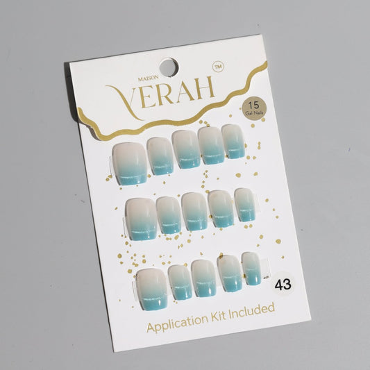 Ocean Blue Silver Line Galaxy | Galaxy Press On Nails Wholesale | Premium Cat Eye Nails with application kit. - Vihaan Wholesale Trading