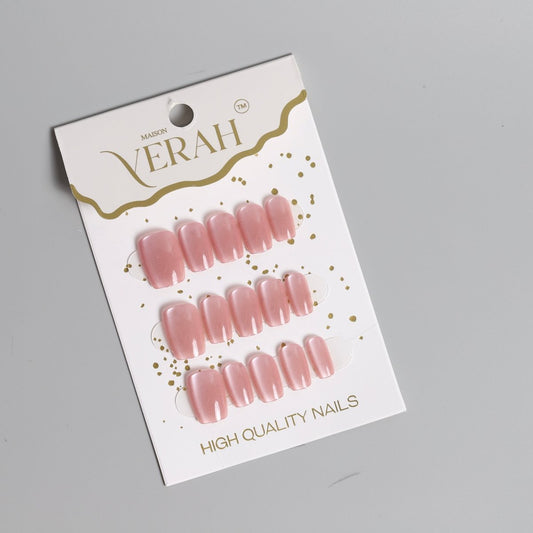 Onion Pink Galaxy | Galaxy Press On Nails Wholesale | Premium Cat Eye Nails - Vihaan Wholesale Trading