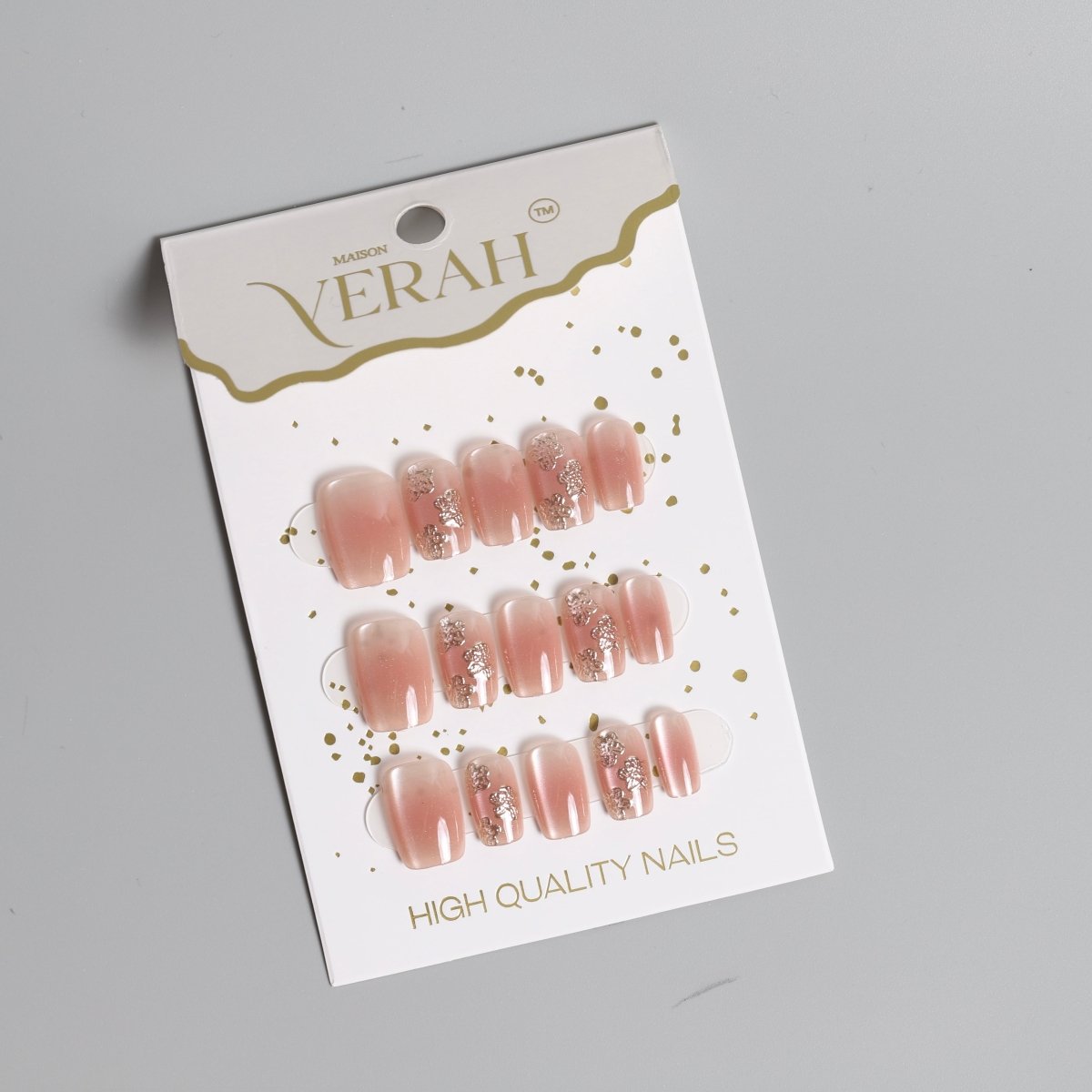 Peachy Chrome Ombre | Luxury Press On Nails Wholesale | Handmade 3D Nail Art - Vihaan Wholesale Trading