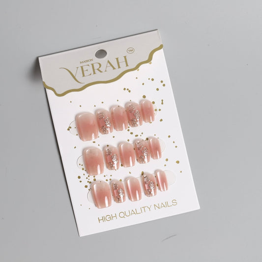 Peachy Chrome Ombre | Luxury Press On Nails Wholesale | Handmade 3D Nail Art - Vihaan Wholesale Trading